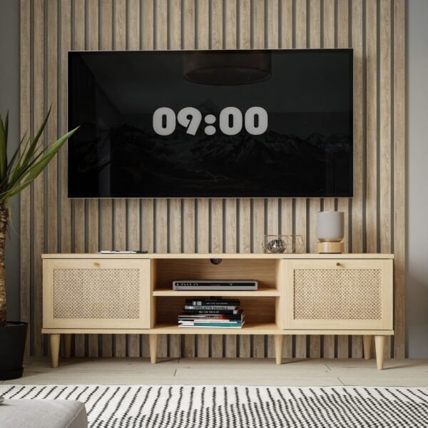 Claire 2 Door 1 Shelf TV Unit in Rattan - TV Stands - Home Store UK