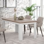 Maddox Extending Dining Table 160-207cm in Oak Nelson/Snowy Oak Marble Dinning Table Home Store UK