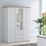 Maddox 3 Door Wardrobe in Snowy Oak/Oak Nelson ﻿ Wardrobe Home Store UK