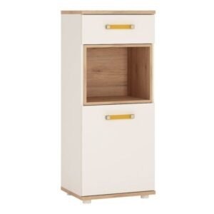 Alice 1 Door 1 Drawer Narrow Cabinet with Lemon Handles - Cabinet - Home Store UK
