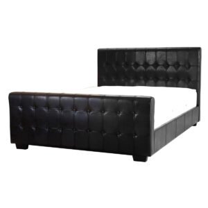 Lagos Button PU Double Bed - Clearance - Home Store UK