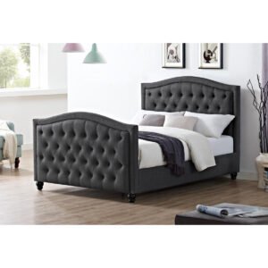 Orlando Linen Fabric Double Bed Grey - Clearance - Home Store UK