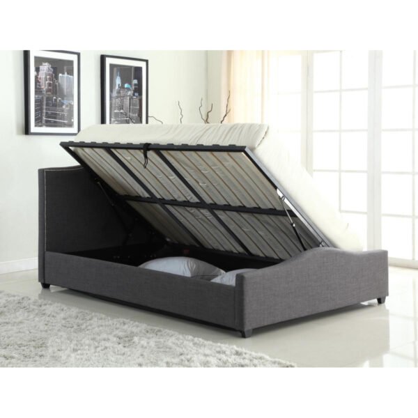 Elena Storage Linen Double Bed Grey - Clearance - Home Store UK