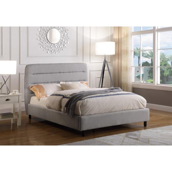 Malachi Velvet Double Bed Light Grey - Clearance - Home Store UK