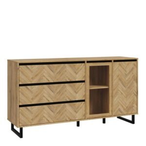 Thompson Sideboard in Spica Oak/Matt Black/Bartex Oak