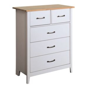 Waller Chest of Drawers 3+2 Drawers in Grey and Pine