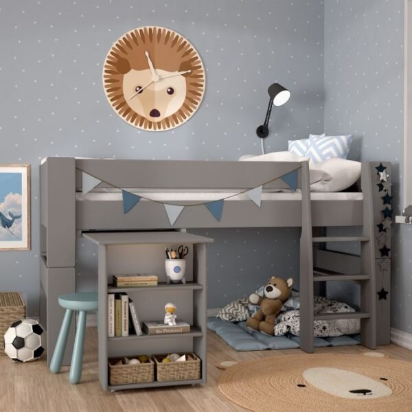 Perry For Kids Mid Sleeper in Grey - Kids Room - Home Store UK