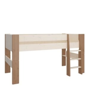Perry For Kids Mid Sleeper in Whitewash Grey Brown Lacquered - Kids Room - Home Store UK