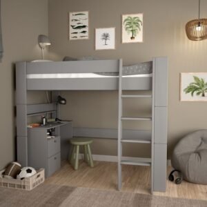 Perry For Kids High Sleeper in Folkstone Grey - Kids Room - Home Store UK