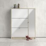 Walsh Shoe Cabinet 3 Flip Down Doors and 2 layers 1 Door Oak structure - Shoe Storage Cabinets - Home Store UK