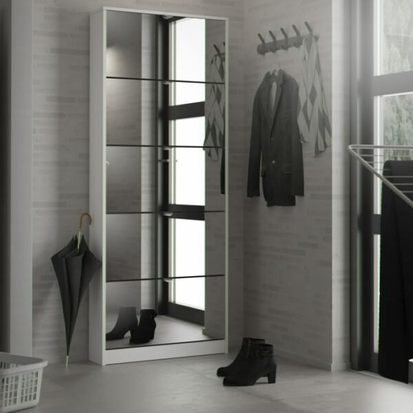 Walsh Shoe Cabinet 5 Mirror Flip Down Doors - Shoe Storage Cabinets - Home Store UK