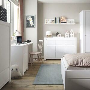 Walker 1 Door 1 Drawer Desk in Alpine White