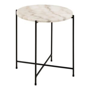Solara Side Table with White Marble Top 42x45cm.