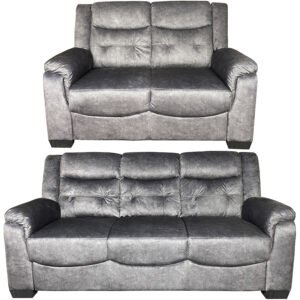 VICTORIA 3+2 FABRIC SOFA SET – GREY